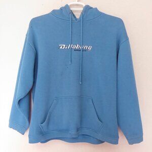 1990s Vintage Billabong silver embroidery blue hoodie sweatshirt men's size XL
